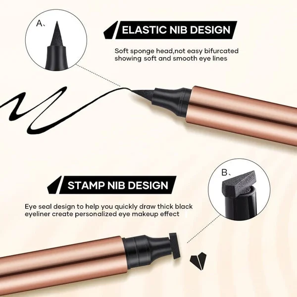 HOT SALE🔥2-In-1 Waterproof Alluring Cat Eye Stamp Eyeliner