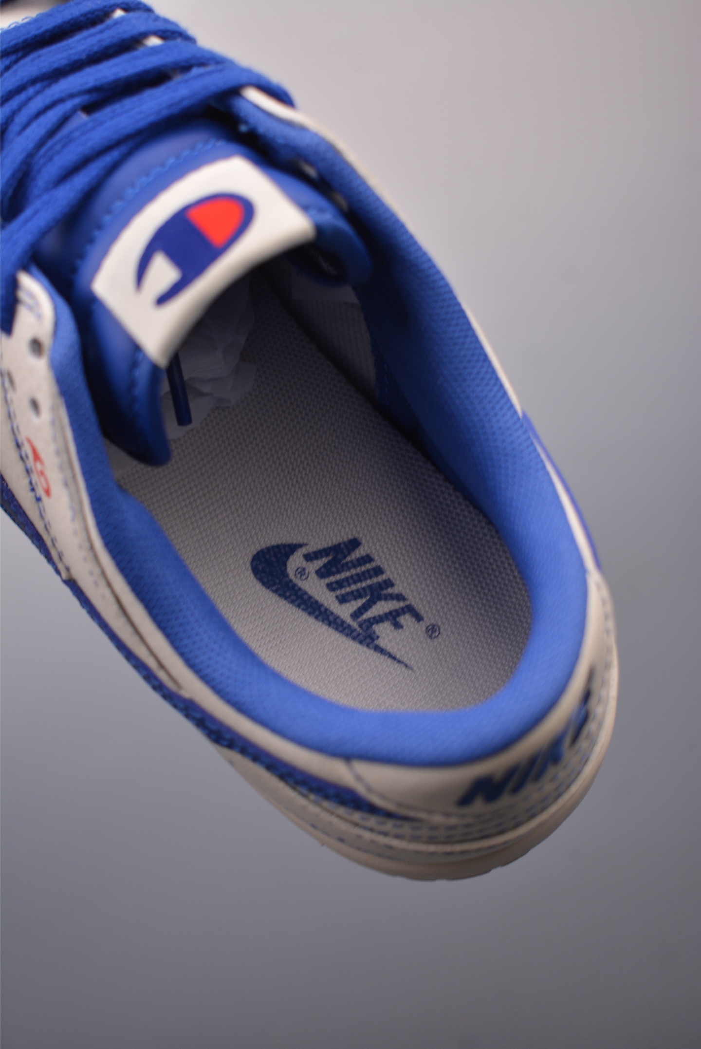 Champion x Nike SB Dunk Low Nezha joint sports shoes Beige Blue XX9923-023
