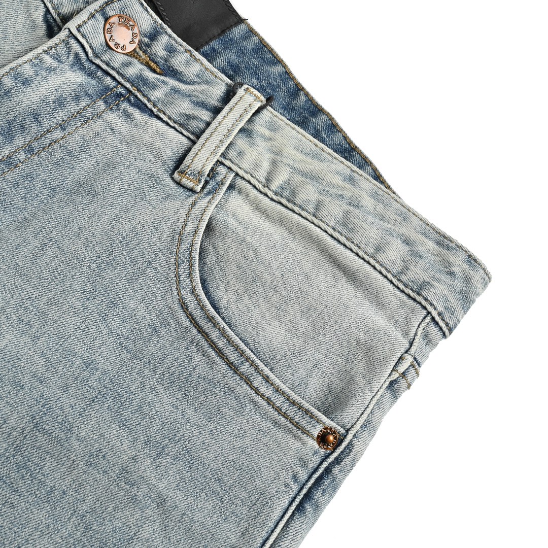 Prada 23Fw triangle back jeans