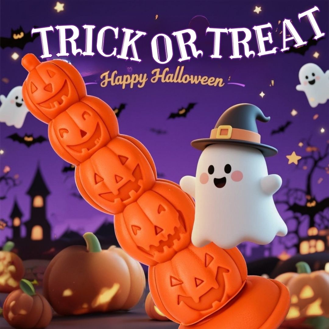 ⌛Limited Halloween Drop – Pumpkin-Inspired Silicone Massager with Suction Base🎃