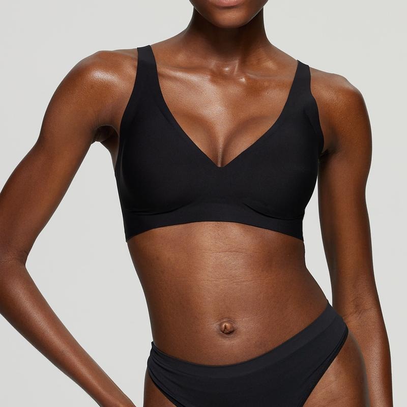 💥ON SALE💥Womens Comfortable Wireless Bras Push Up Bralettes Seamless Tshirts Bras Deep V Everyday Bras