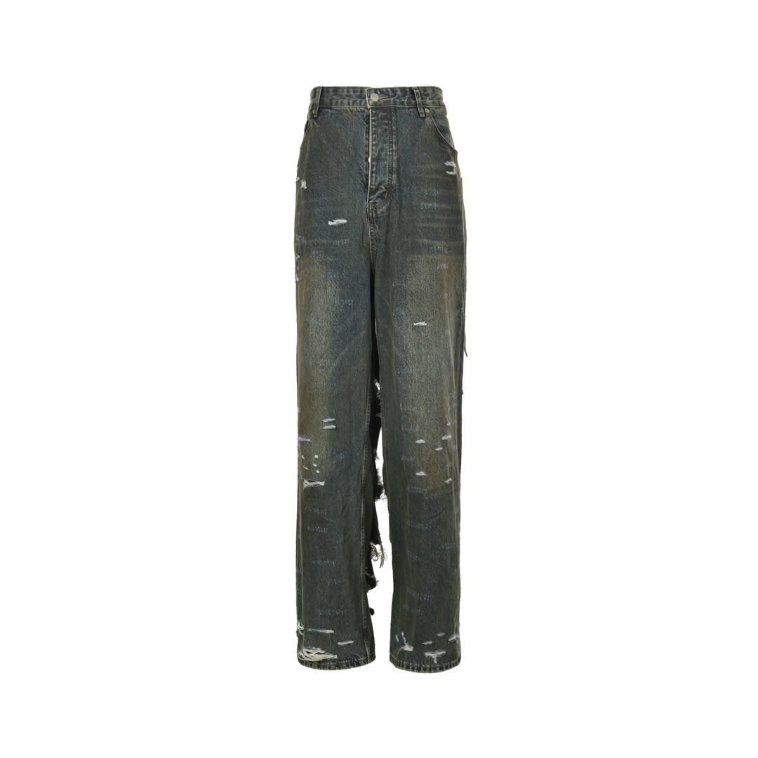 Balenciaga Blue Destroyed Denim Jeans