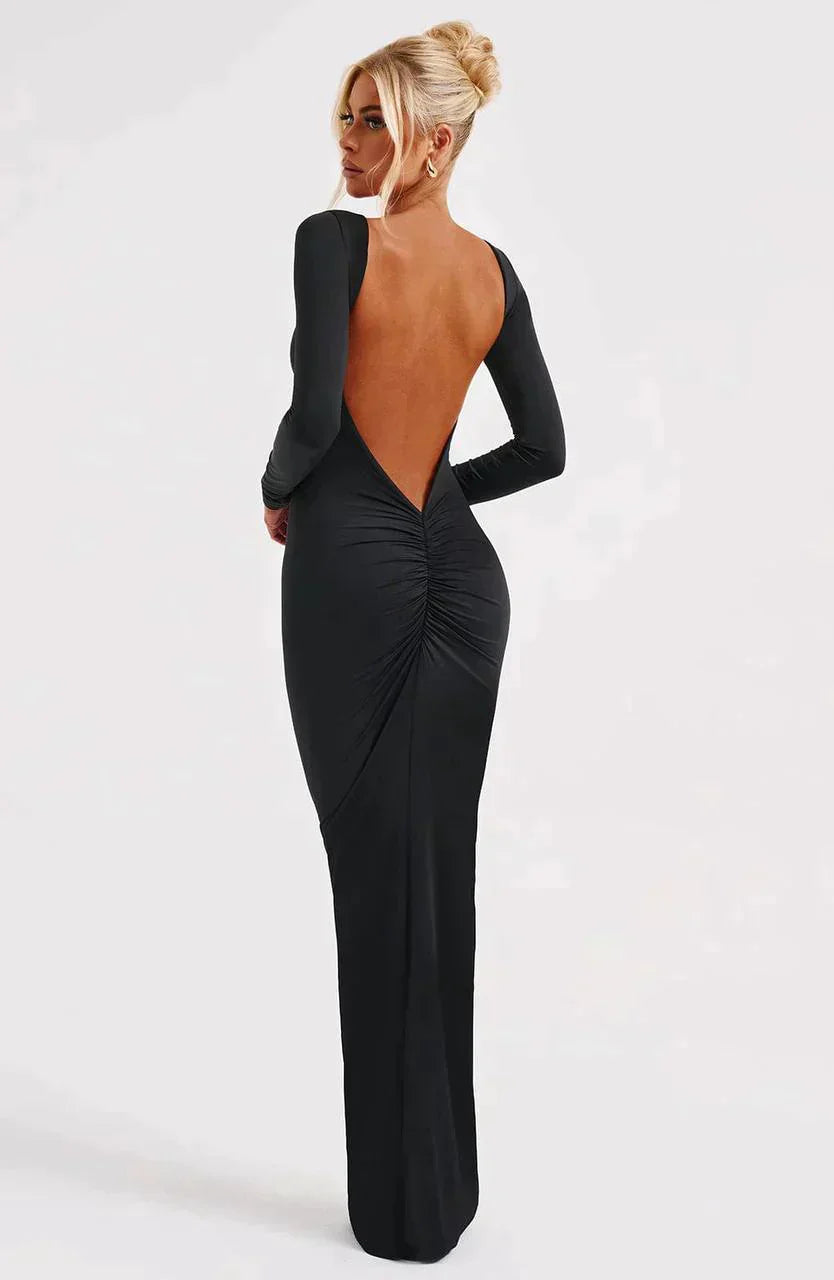 Maxi Dress with Deep V-Neckline
