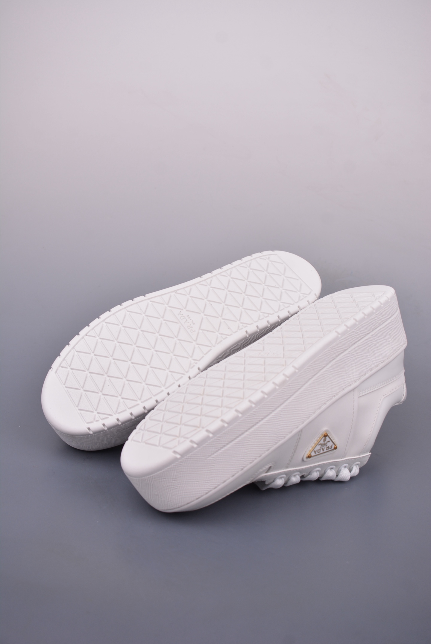 Prada Downtown Bold series thick-soled casual shoes all white 1E792M_3LPG_F0P09_F_050