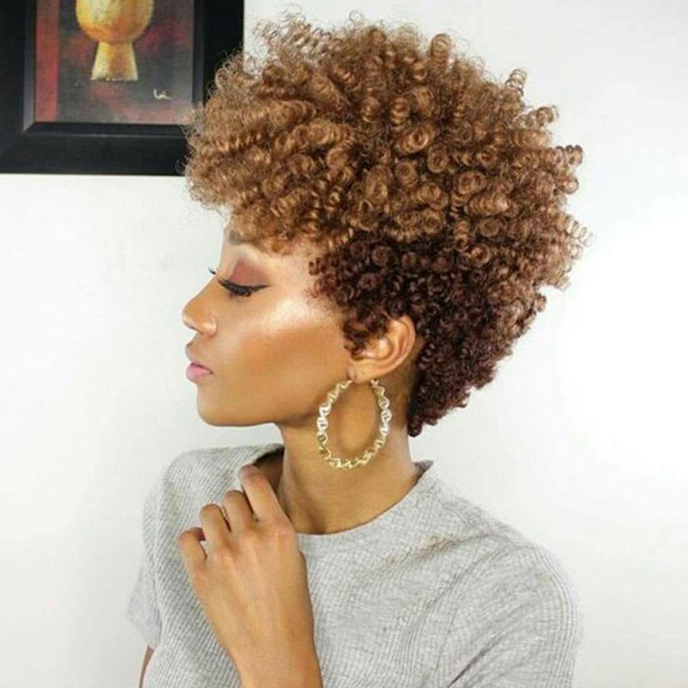 Luna 011 Sassy African American Short Spiral Curly Afro Wig for Women