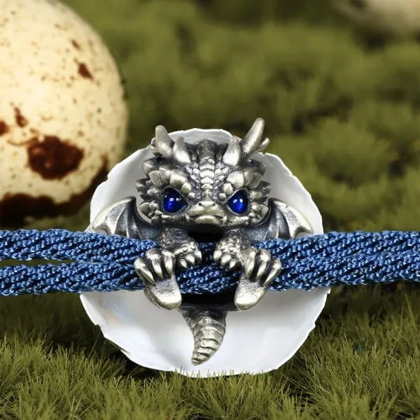 🔥Last day 69% OFF - 🐲🎁Cute Silver Dragon Bracelet