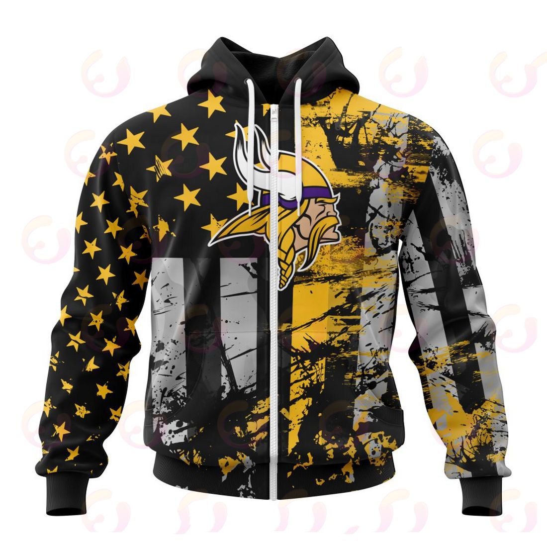MINNESOTA VIKINGS 3D HOODIE JERSEY FOR AMERICA