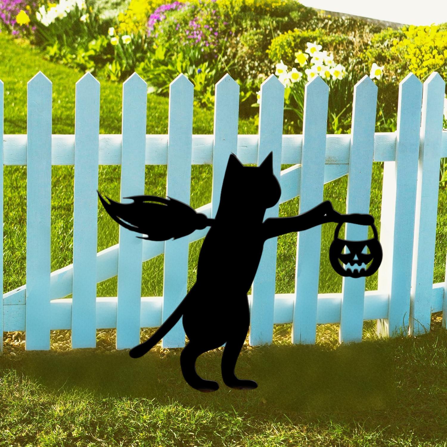 🔥Last Day Sale - 45% OFF🔥Halloween Cat Metal Yard Stake - Adorable Cat Sign