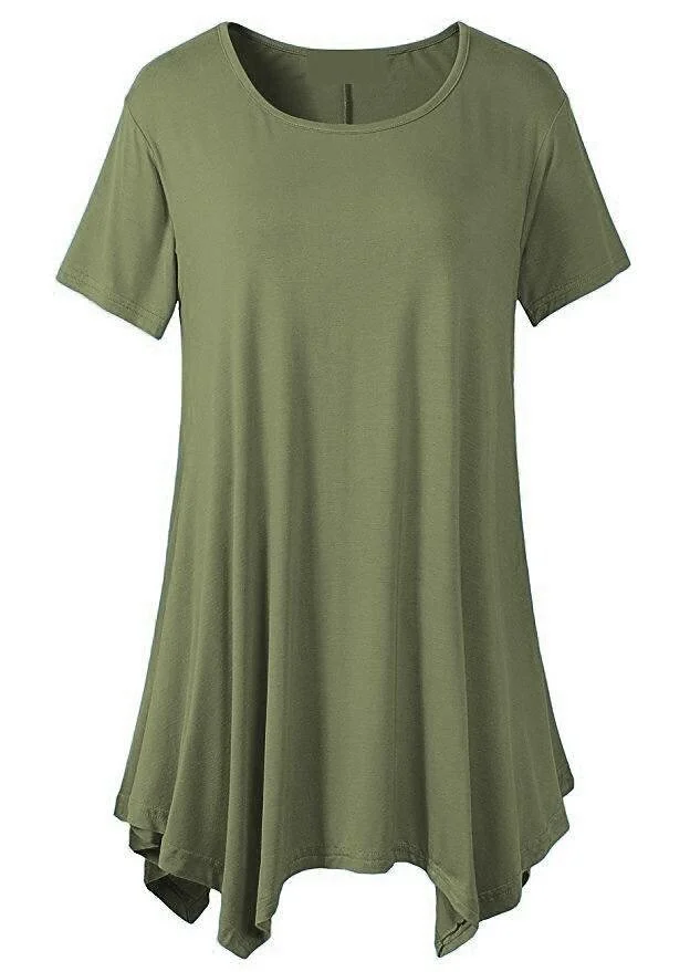 (2024 spring hot sale 50% off Women's）💥 Summer Mid-length Short-sleeved T-shirt Loose Round Neck