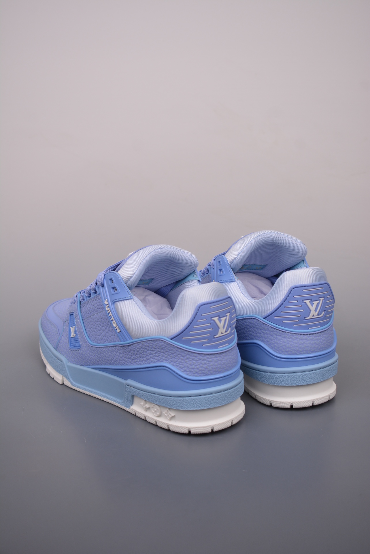 Louis Vuitton Trainer Sneaker Lowv blue and purple lychee pattern 1ACQ6W