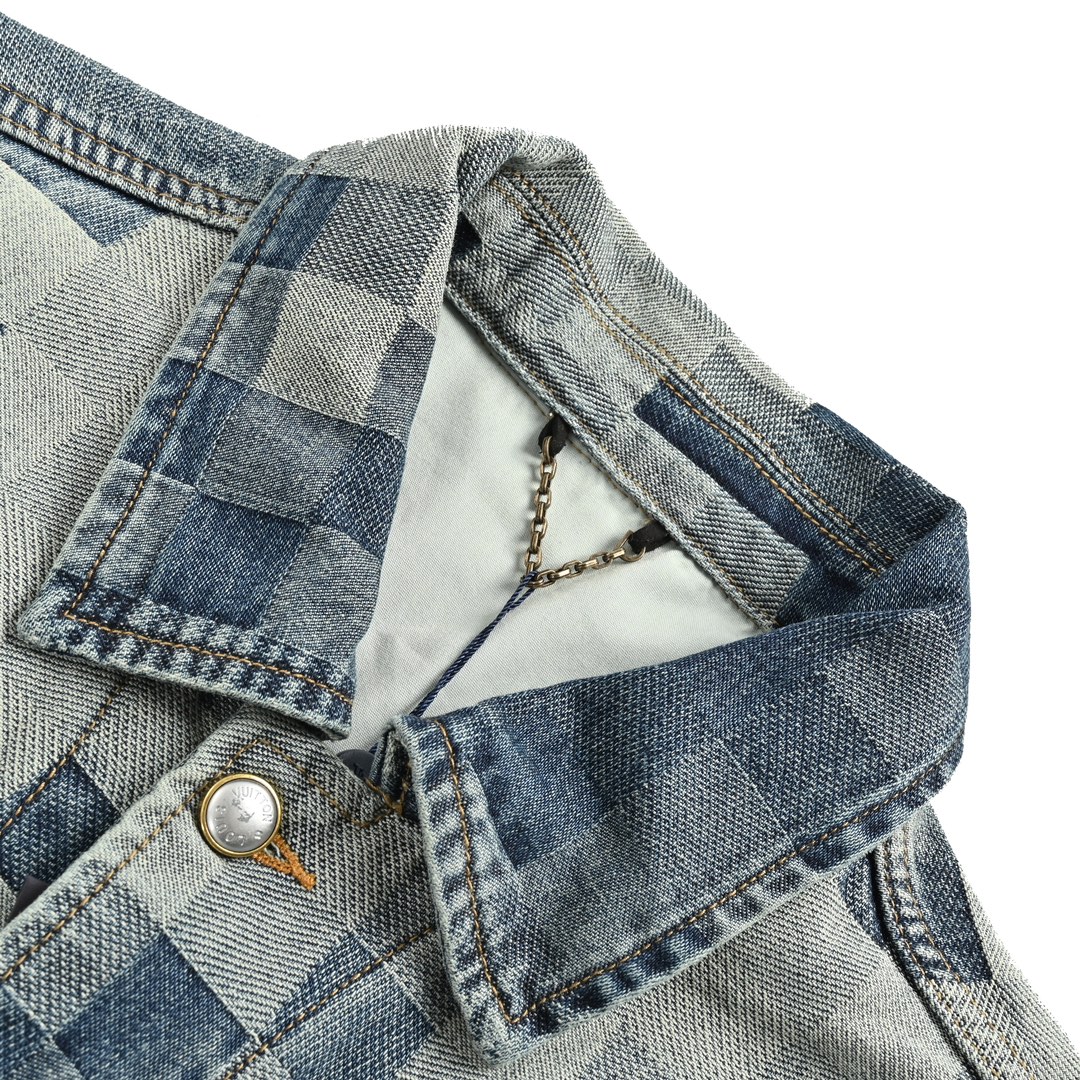 Louis Vuitton 24ss mosaic checkerboard denim jacket