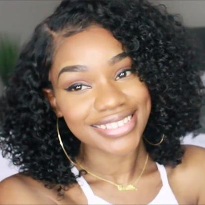 New Fashion Summer Glueless Basic Cap Lace Frontal Short Curly Wig