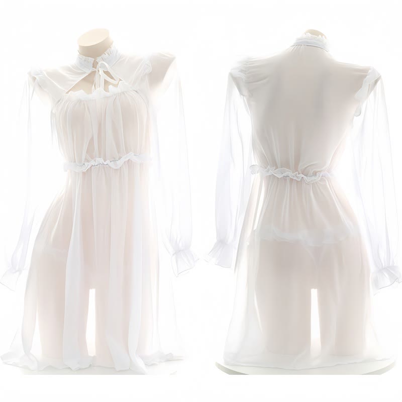 See-through Hollow Out Lace-up Nightdress