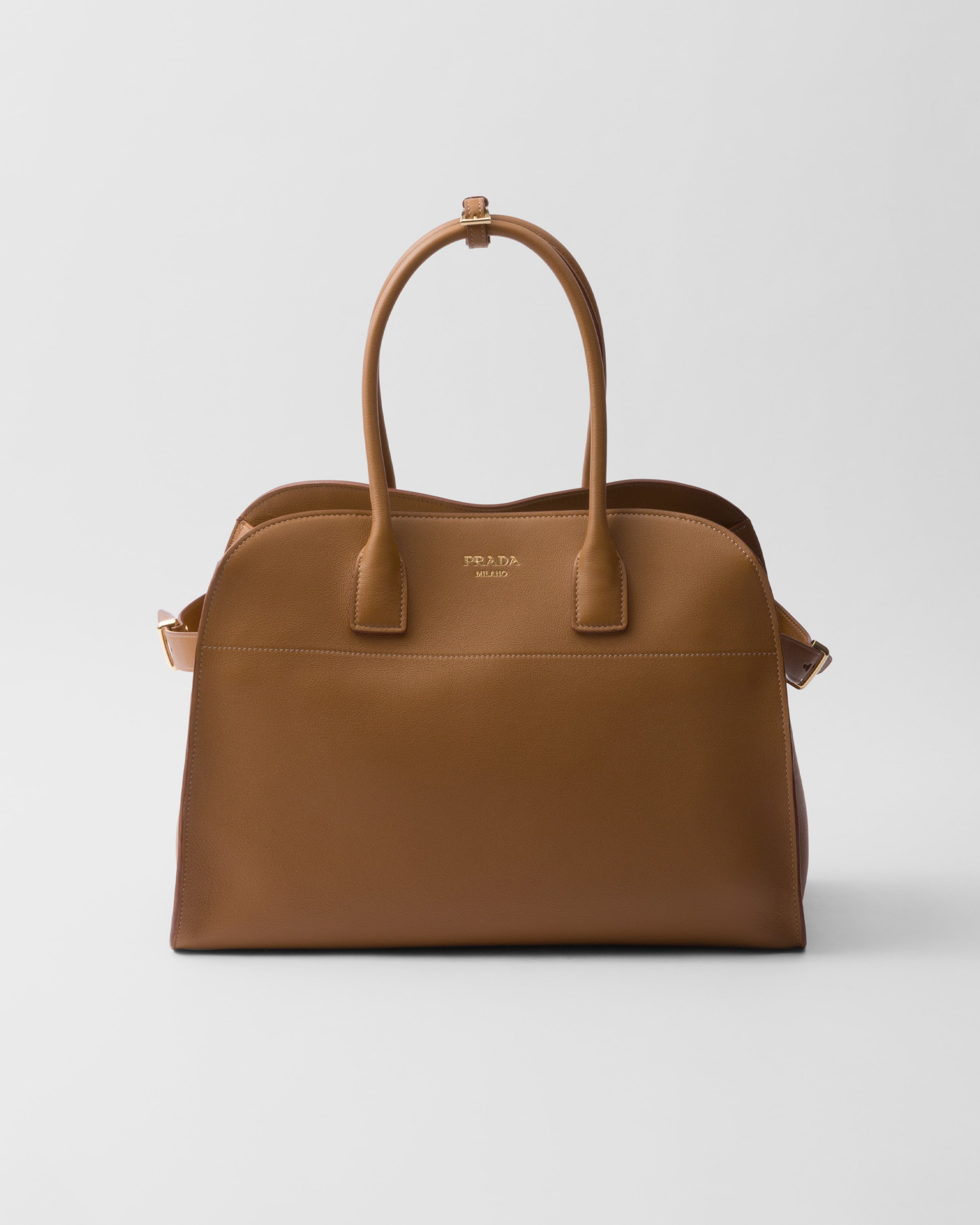 Prada Large Buckled Leather Tote