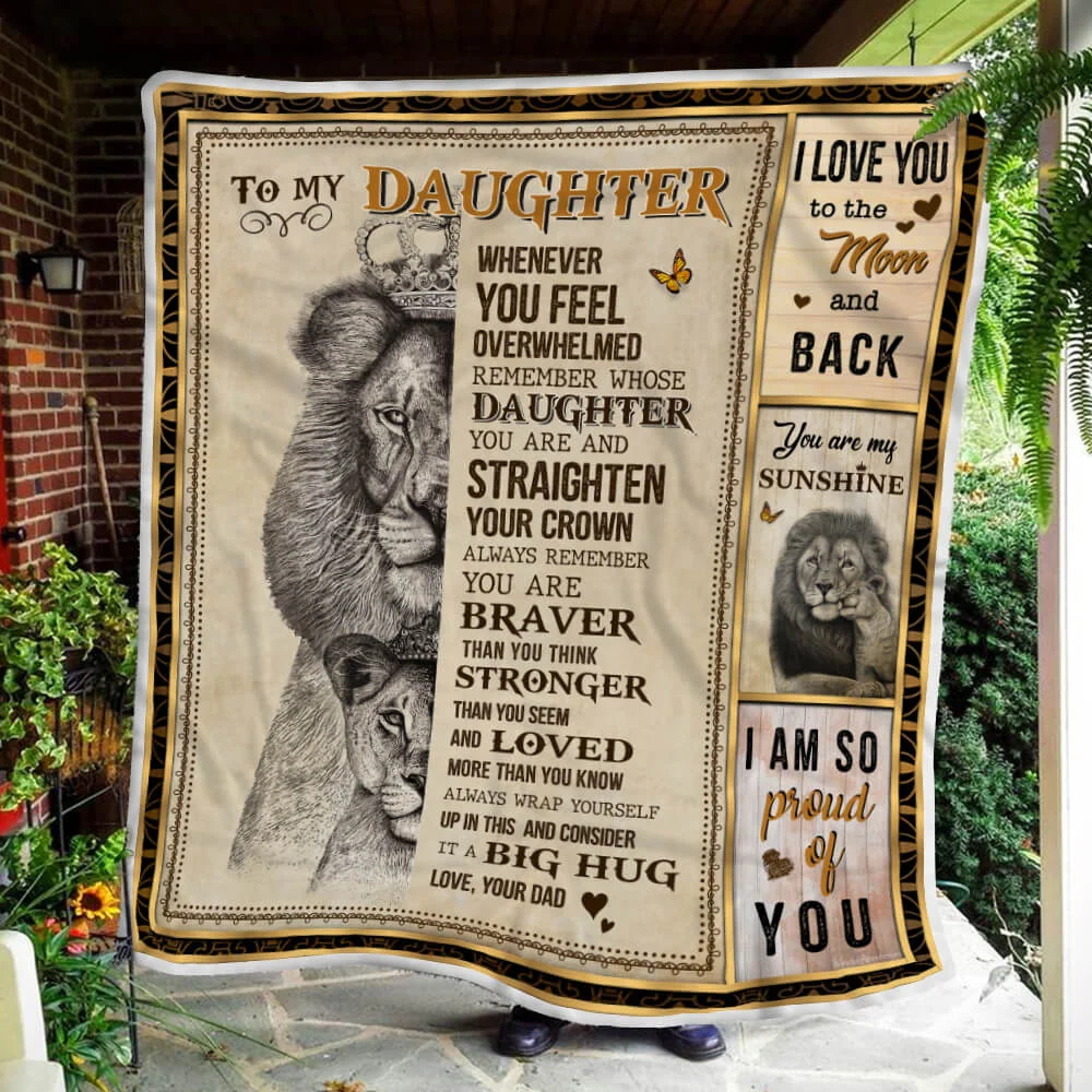 Dad To Daughter, Remember Whose Daughter You Are, Lion Sofa Throw Blanket
