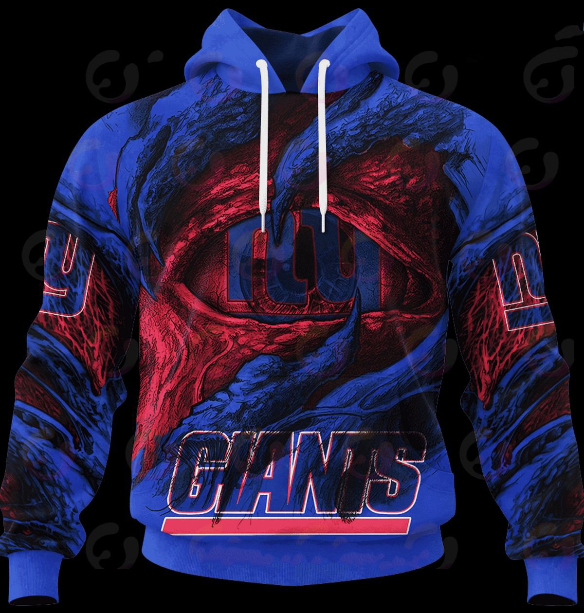 NEW YORK GIANTS 3D HOODIE COMMANDERS DEMON EYES
