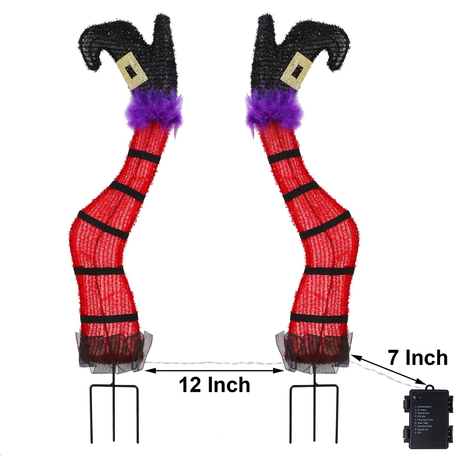 Halloween Lighted Wicked Witch Legs with Stakes - Height- 22