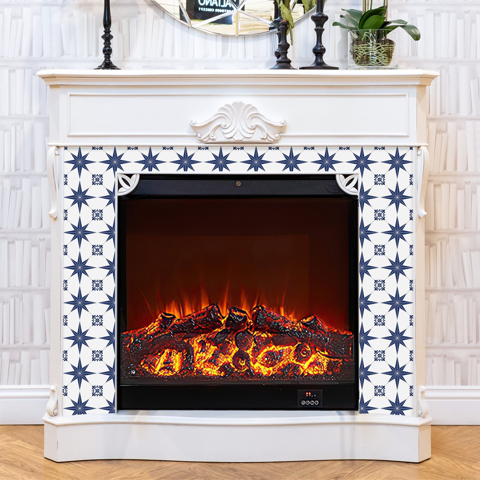 Blue Star Peel and Stick Vinyl Floor Tile Sticker