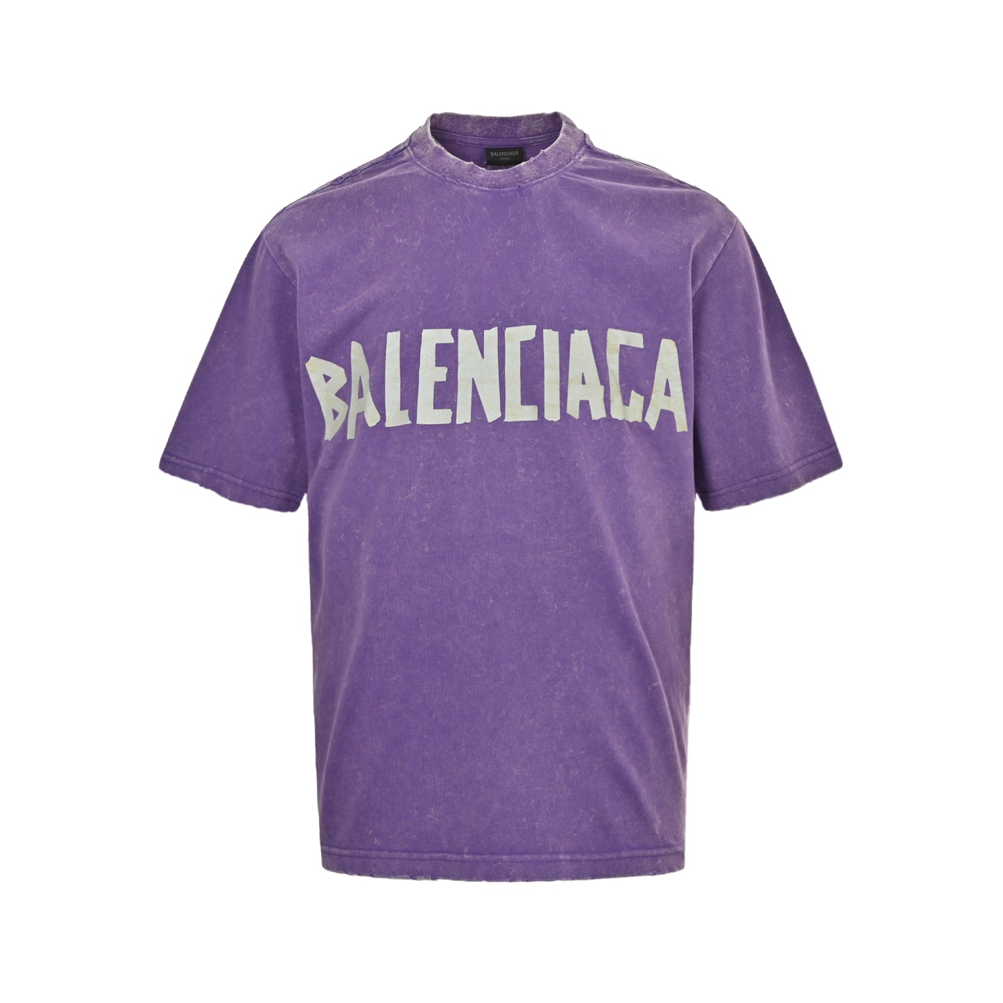 Balenciaga 25ss Masking Tape Washed Ripped Short Sleeve