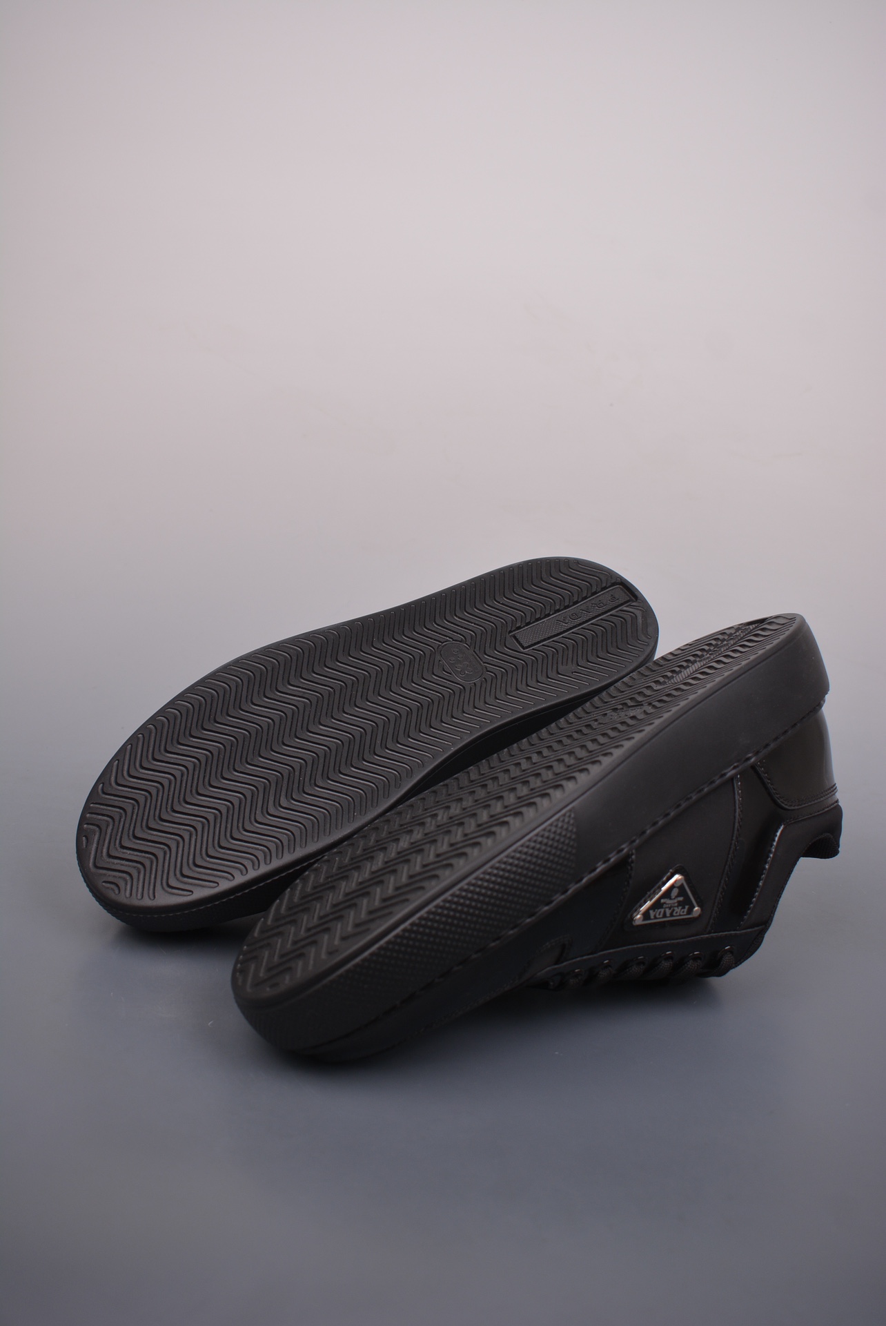 Prada Downtown Low Sneakers Glossy Black