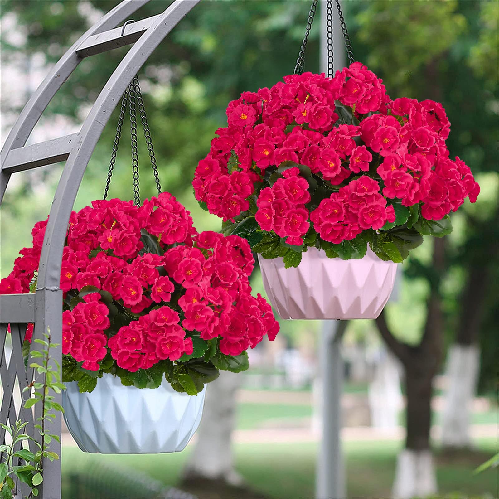 🏆Flash Sale⚡Artificial Flowers for Outdoors Decoration Silk Geranium, UV Resistant