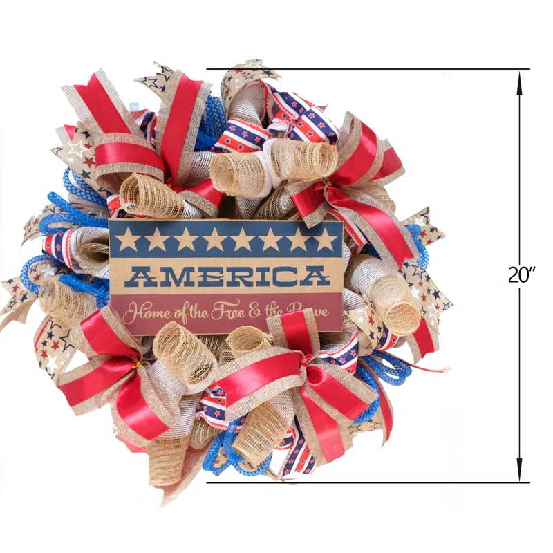 🔥[SAVE 50% OFF]--50CM/20 Inch Handmade American Patriotic Wreath -BUY 2 FREE SHIPPING