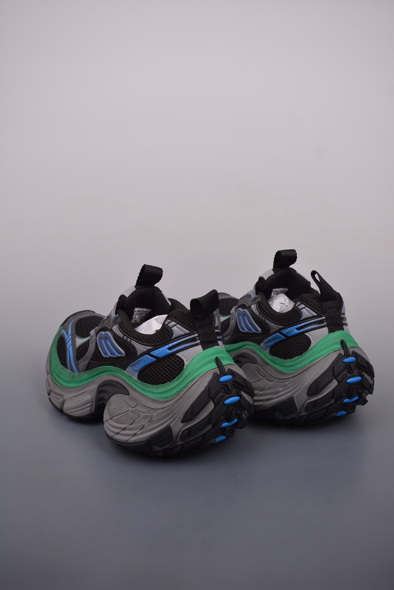 BALENCIAGA Cargo Sneaker 10XL Black Blue Green Distressed
