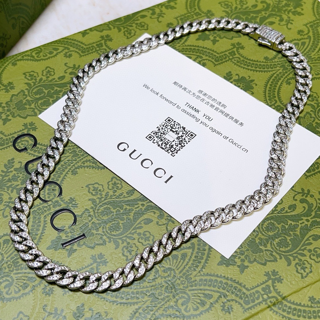 Gucci diamond chain necklace