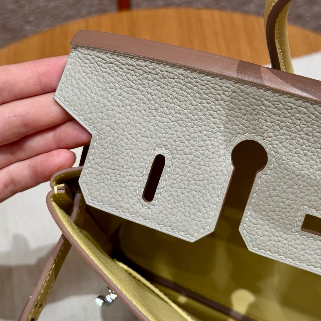 Hermes Birkin 80Gris Perle1ZJaune Poussin Handbag (Handmade to Order)