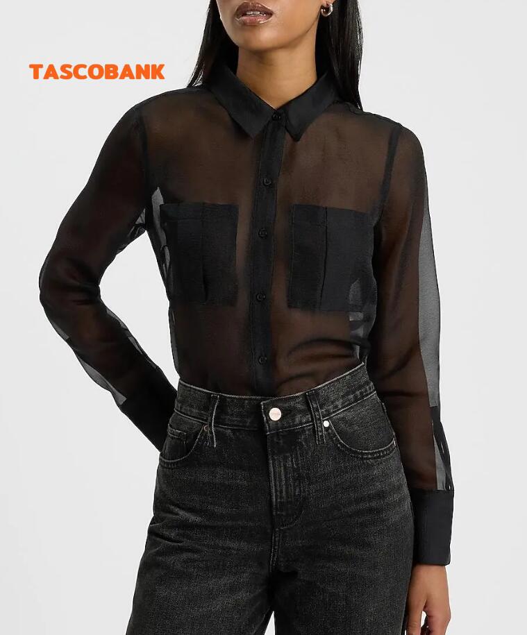 Sheer Double Pocket Relaxed Portofino Shirt
