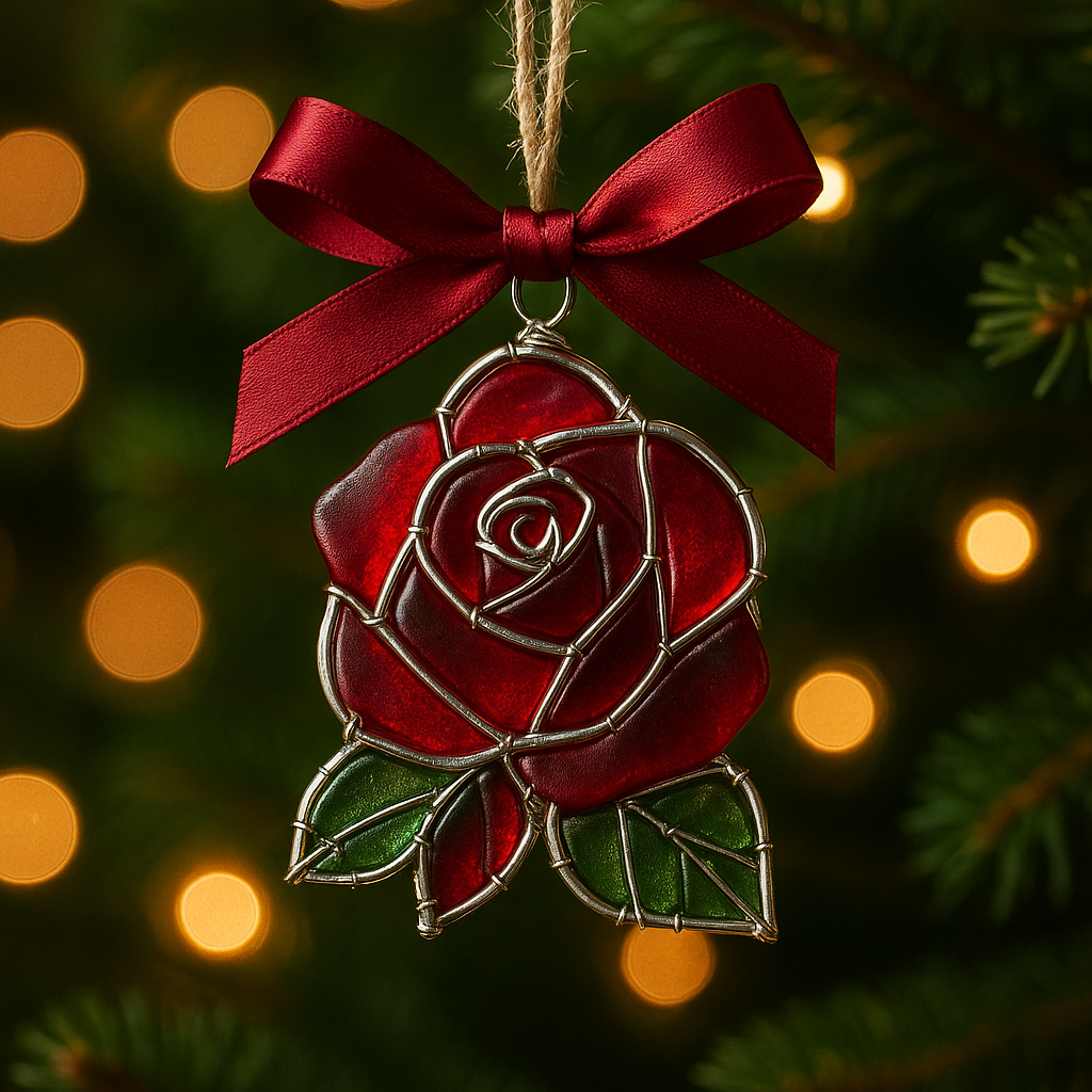 Handmade Sea-Glass Flower Ornament Collection