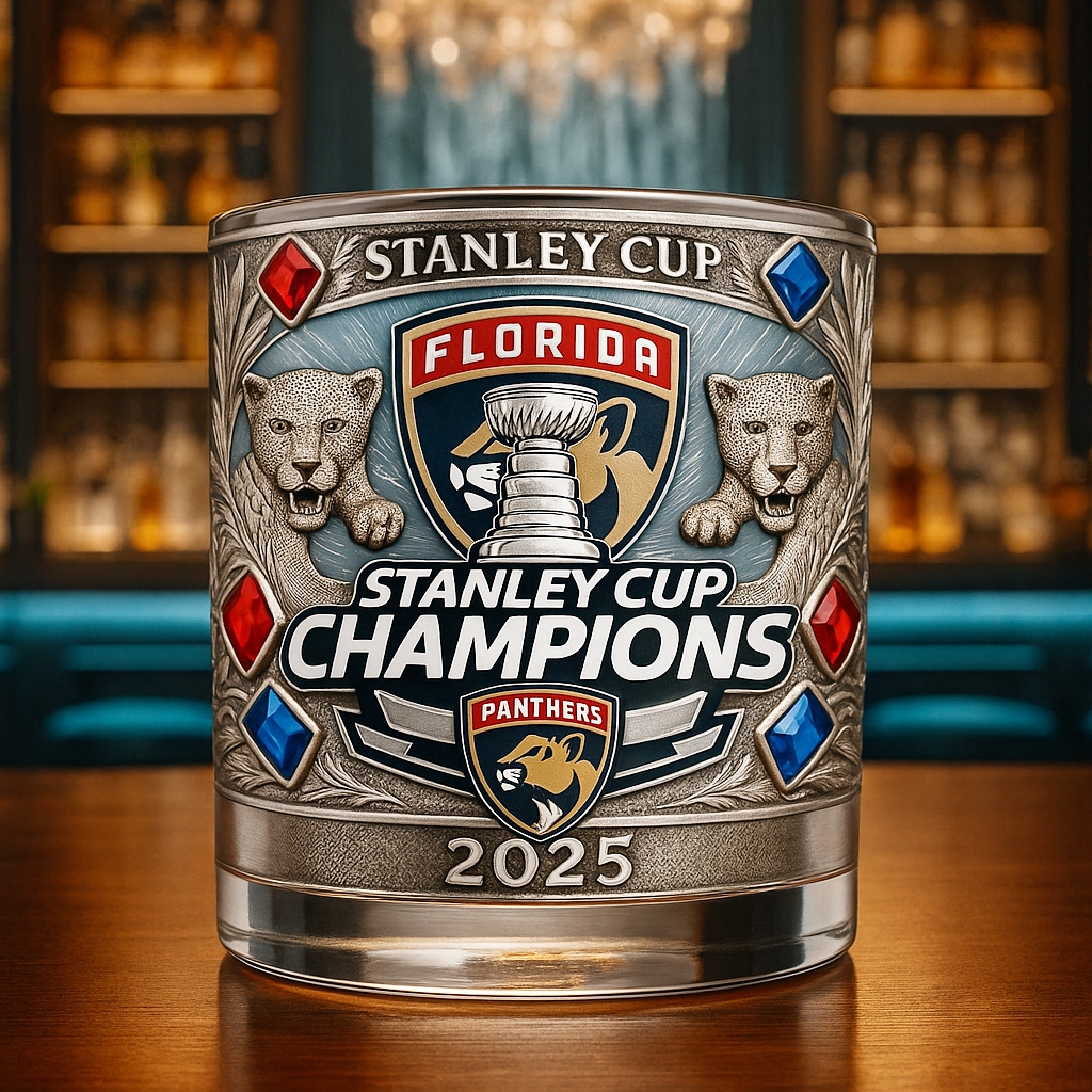2025 Florida Panthers Champions Whiskey Glass