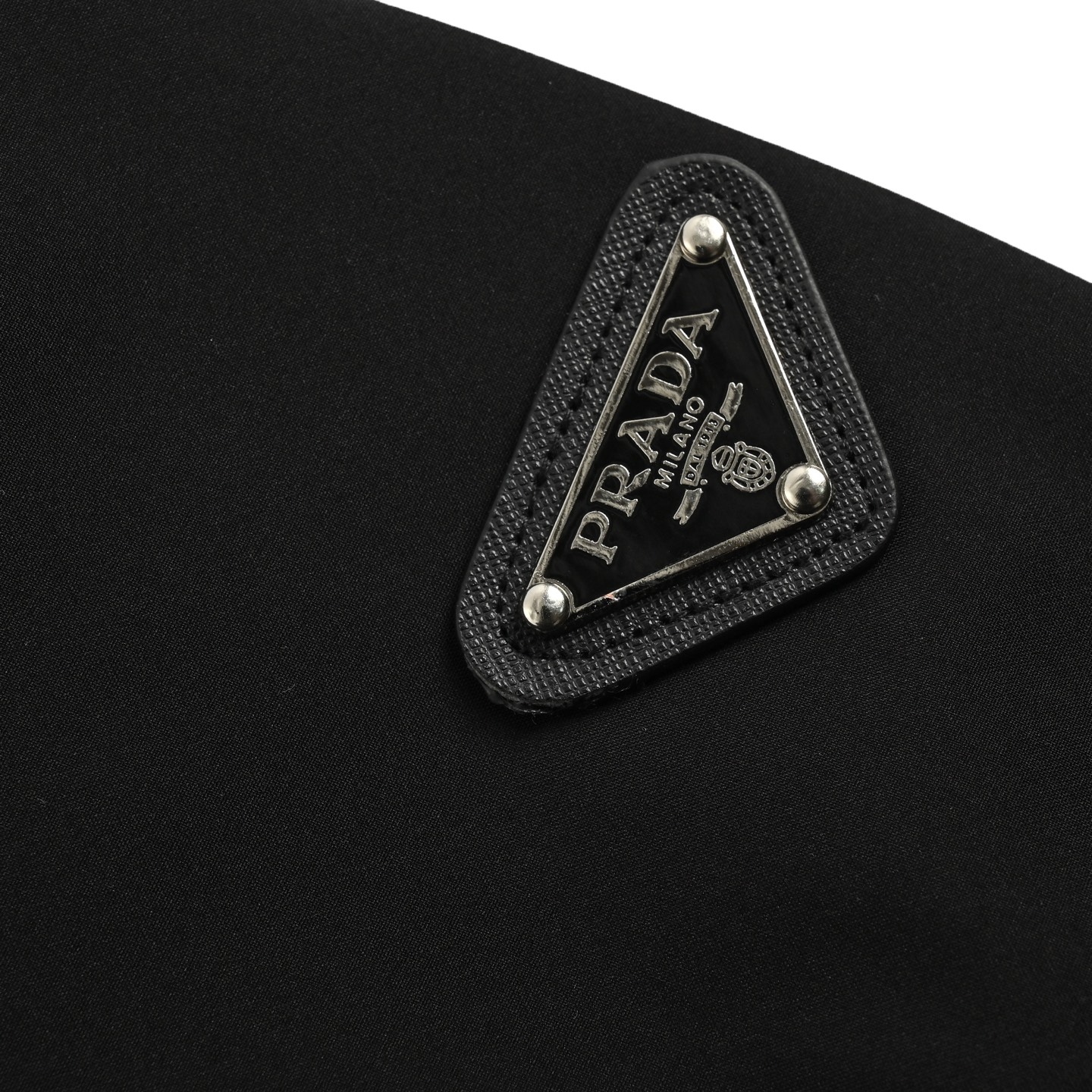 Prada 25ss metal triangle logo laminated zipper jacket
