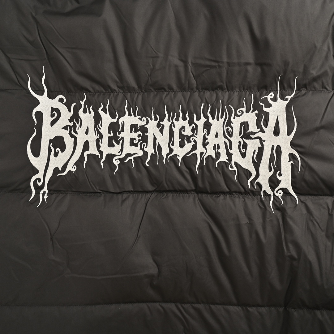 Balenciaga 24Fw flame-back stand-up collar down jacket