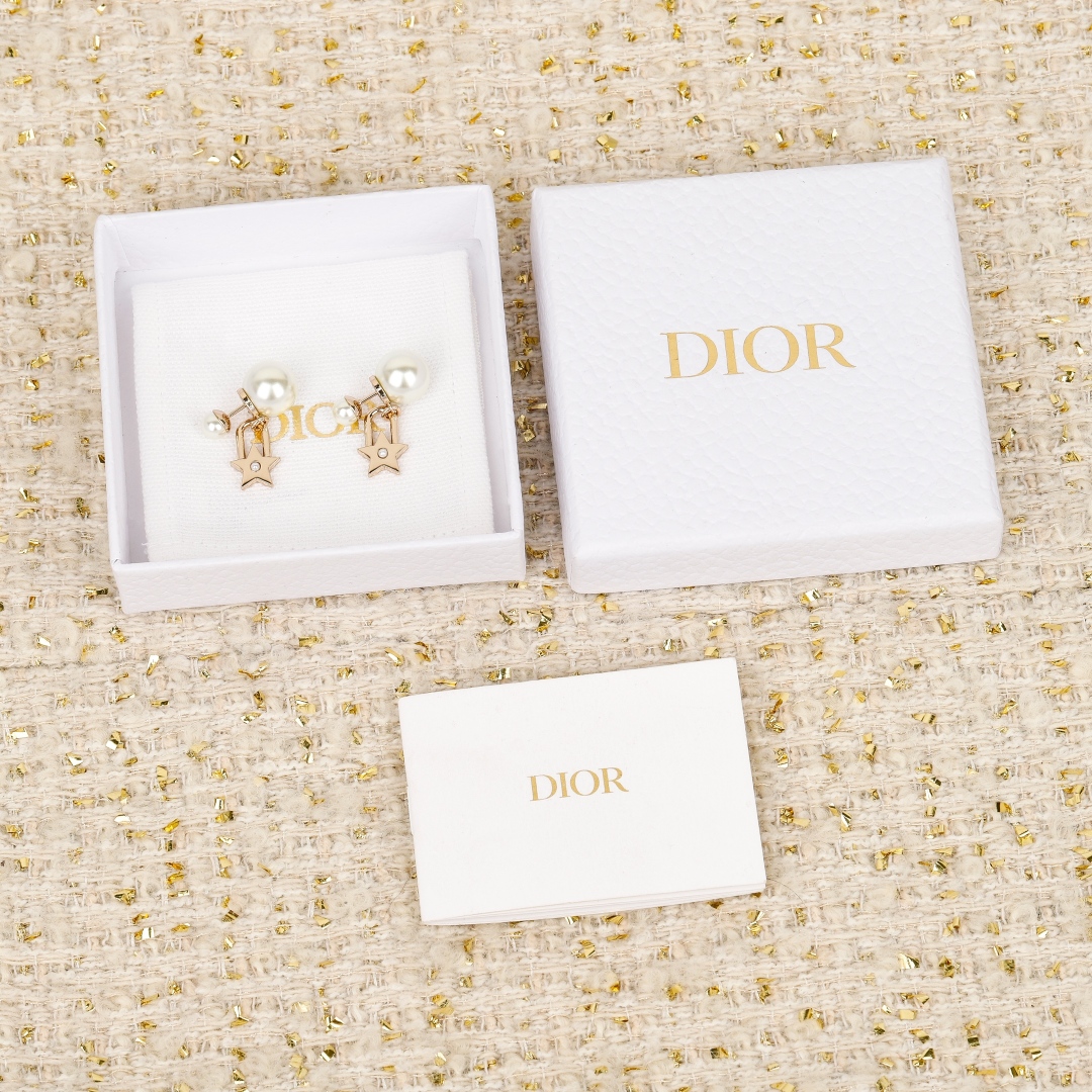 Dior Pentagram Pearl Earrings