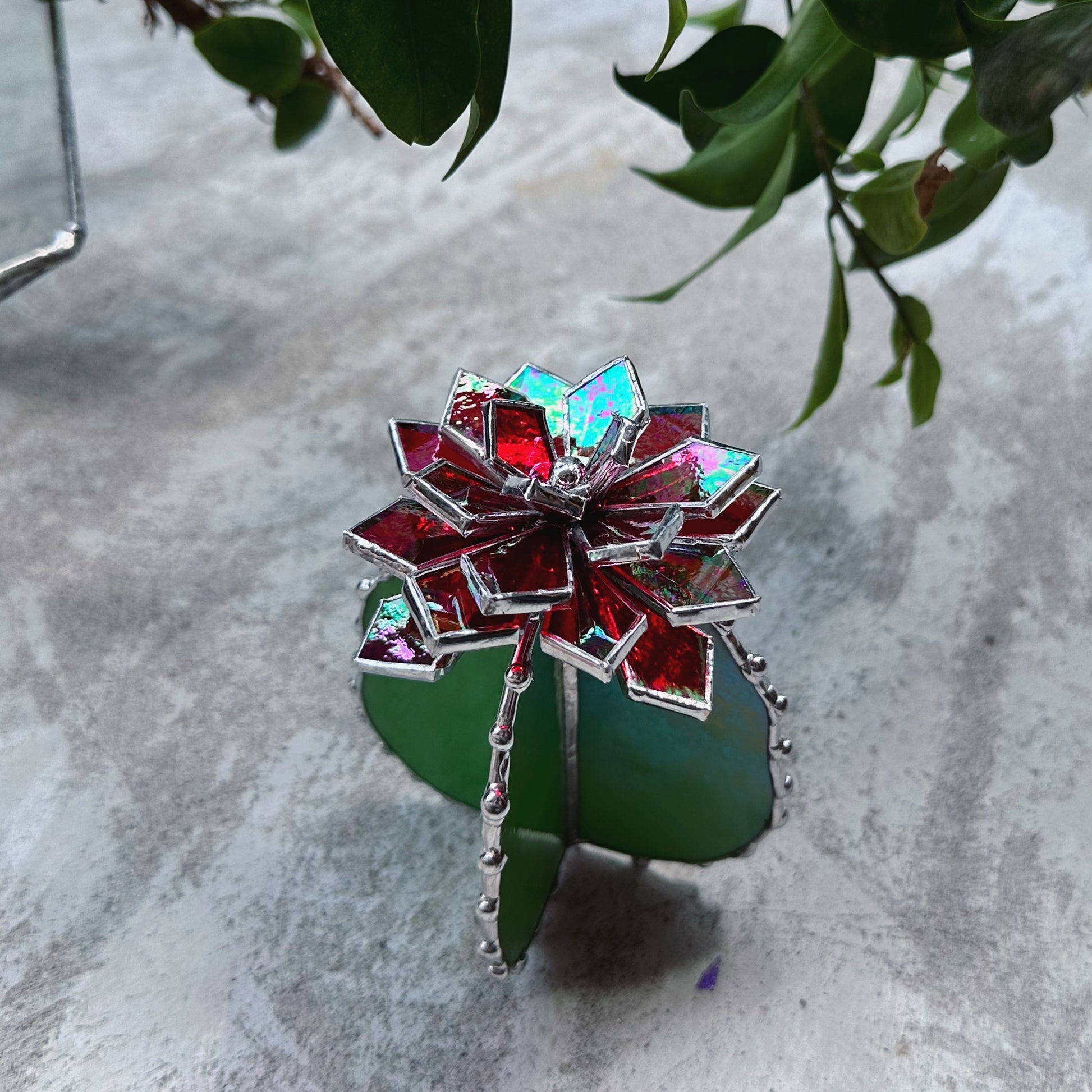 🌵🌈 Handmade Stained Glass Cactus Flower