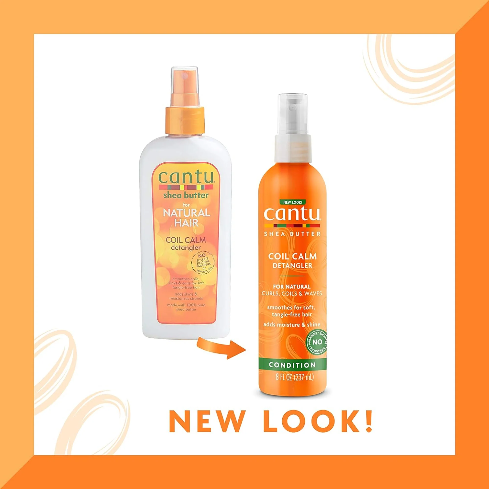 Cantu Shea Butter Coil Calm Detangler Tangle Free Hair Conditioner, 8 Ounce