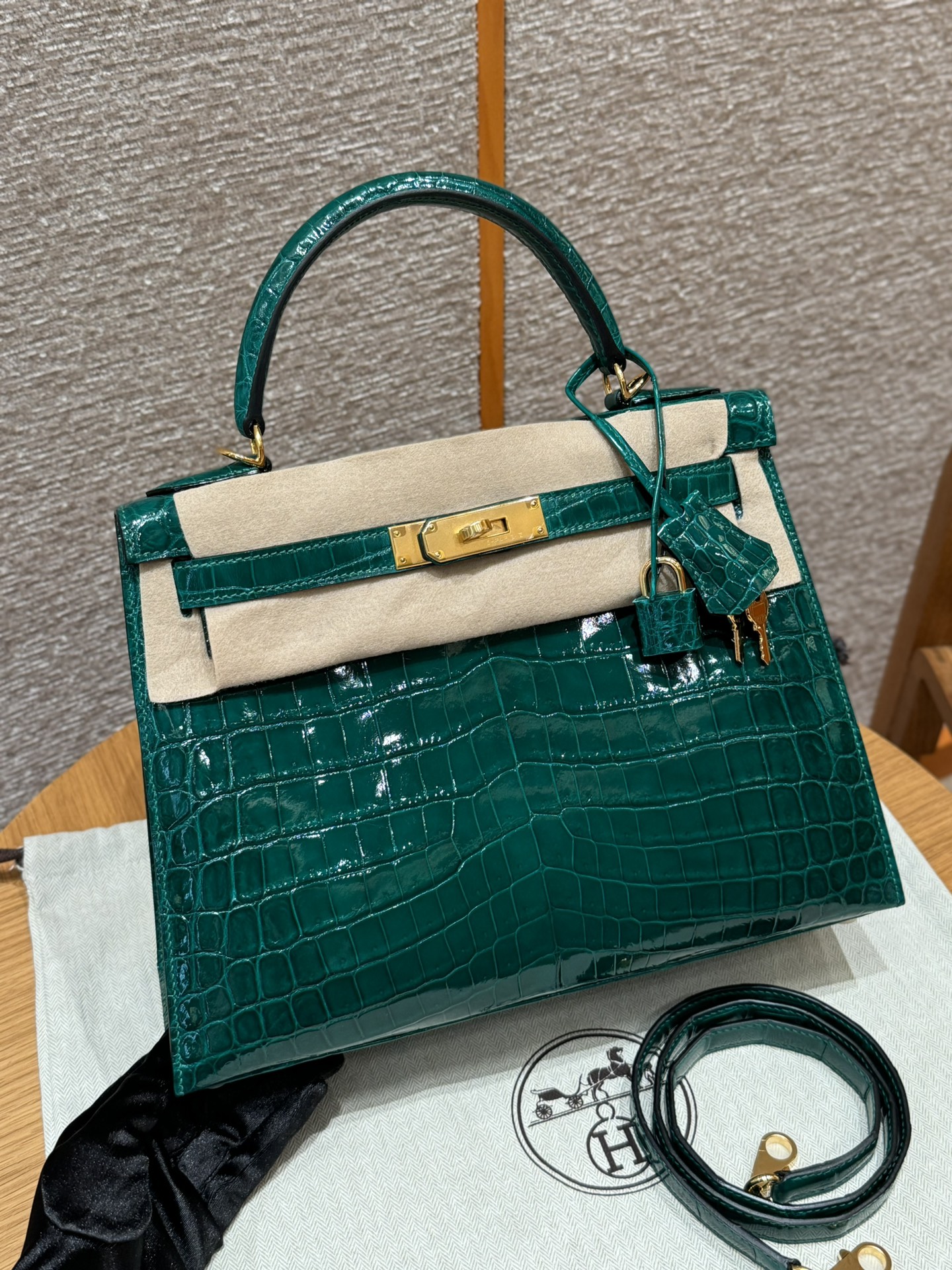 Hermès Kelly 6QVert Emeraude (Handmade to order)