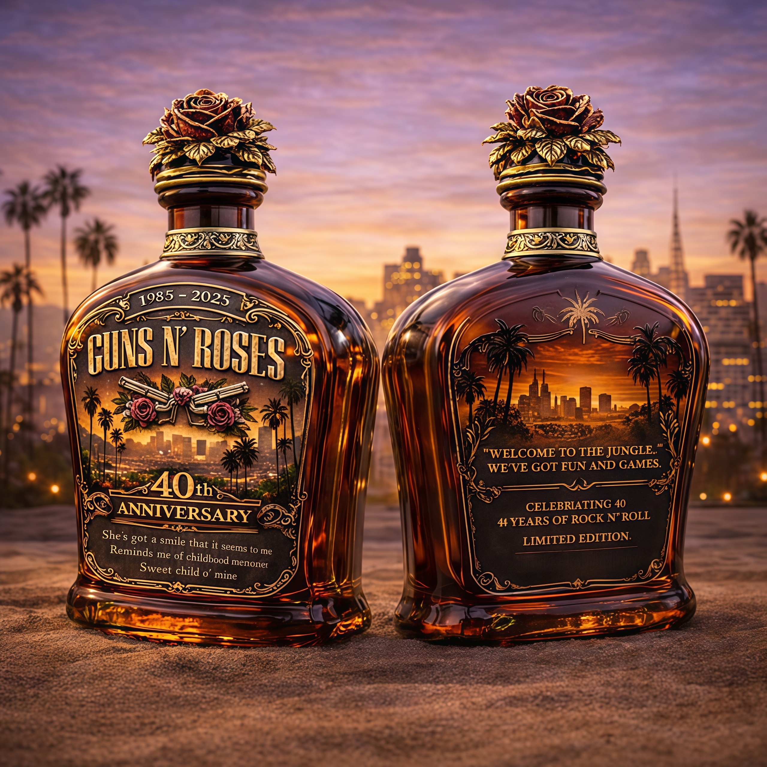 Guns N' Roses 40th Anniversary Theme Bottle
