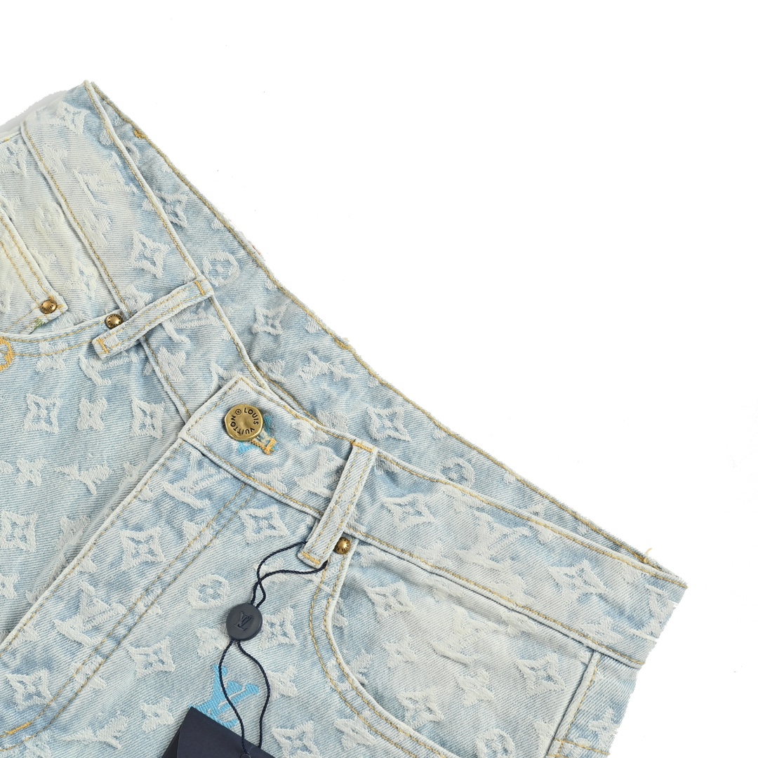 Louis Vuitton Tyler collaboration monogram jacquard embroidered jeans
