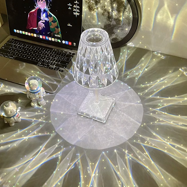 Multicolor Crystal Diamond Table Lamp