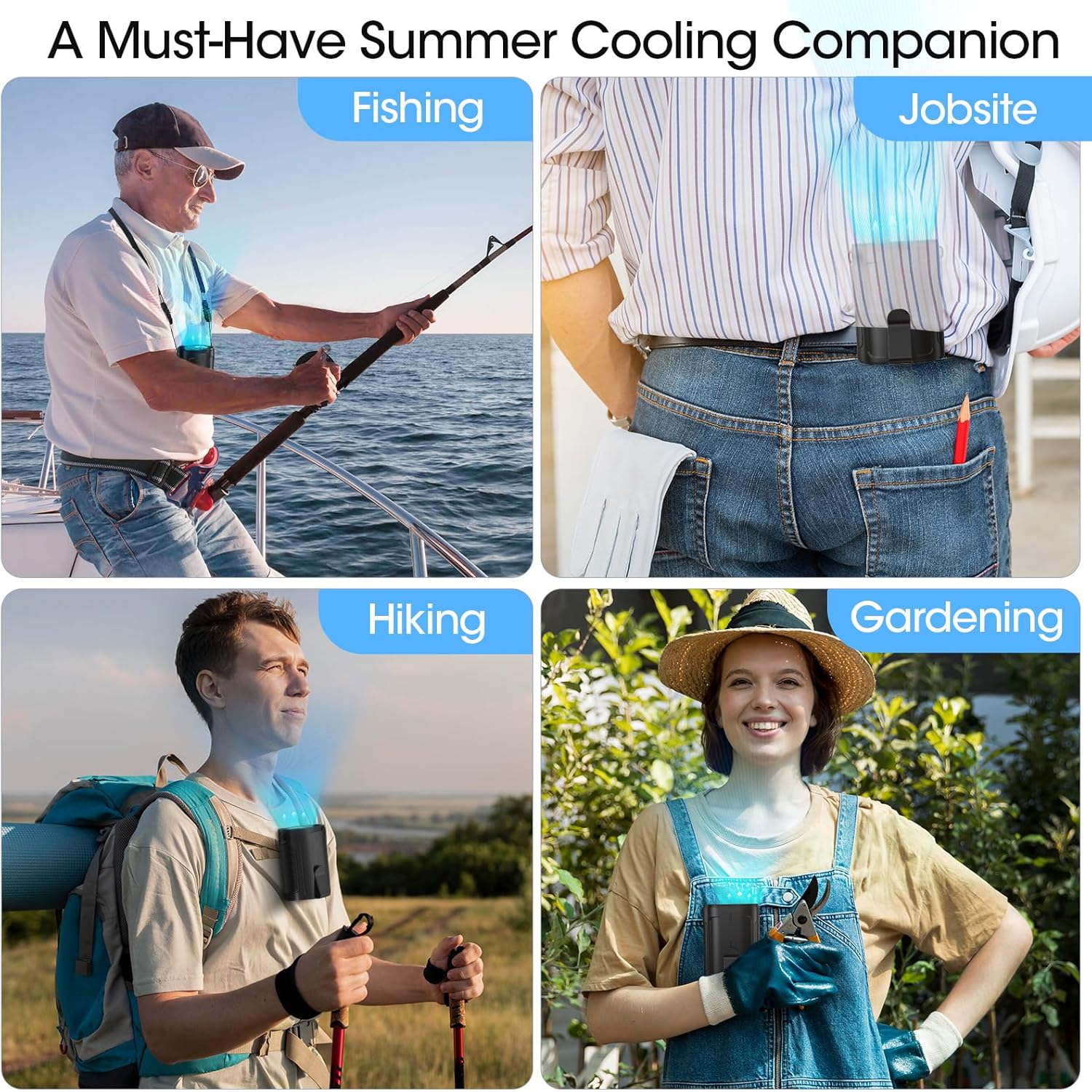 👍Last Day Promotion 60% OFF💥2025 AI Portable Fan Rechargeable, 4 Speeds 6600RPM Strong Airflow