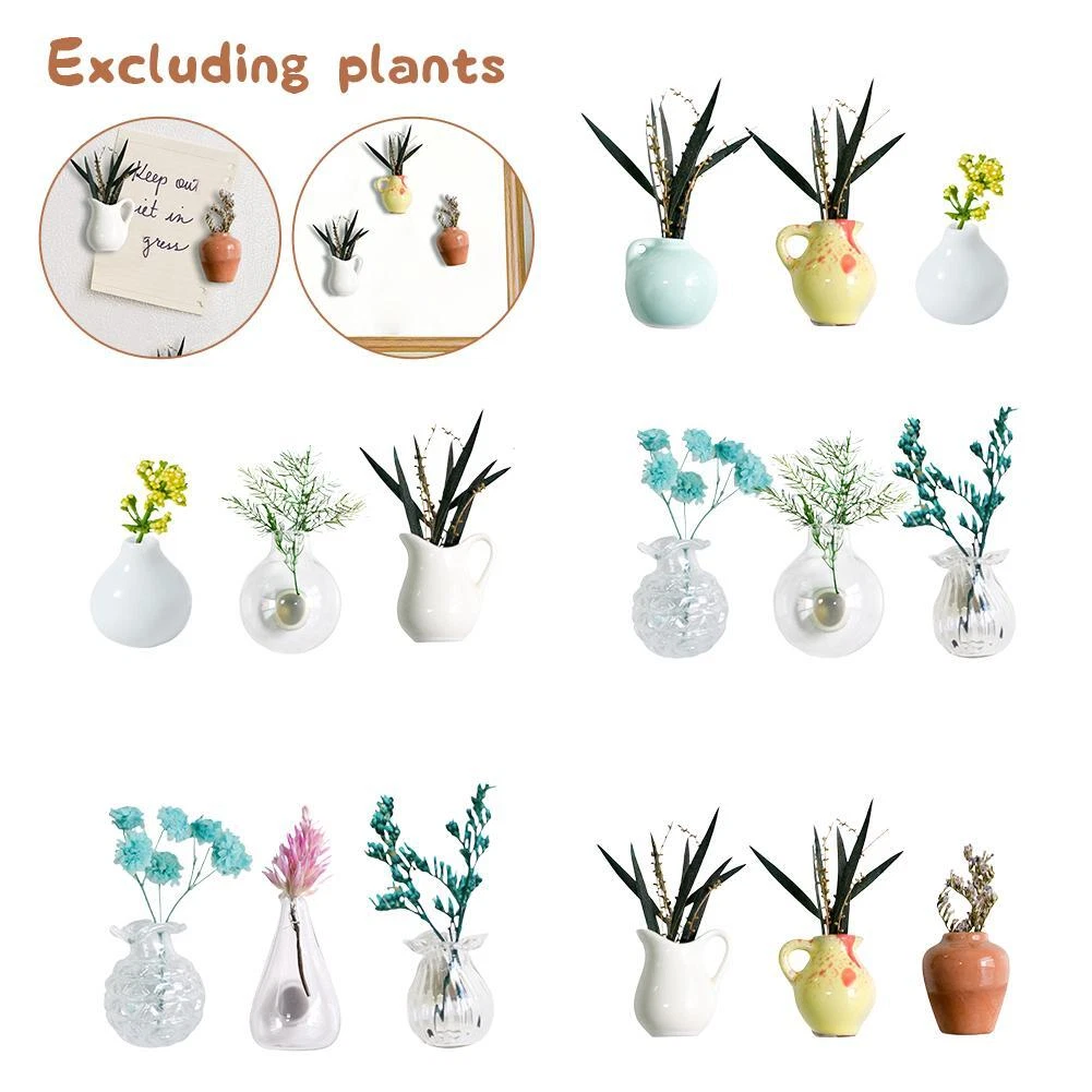 🍁🍁Cute ceramic vase magnetic refrigerator magnet