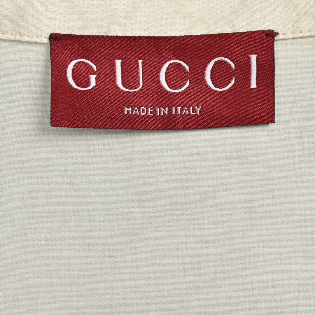 Gucci 24ss full print jacquard 1921 red and green striped short-sleeved shirt