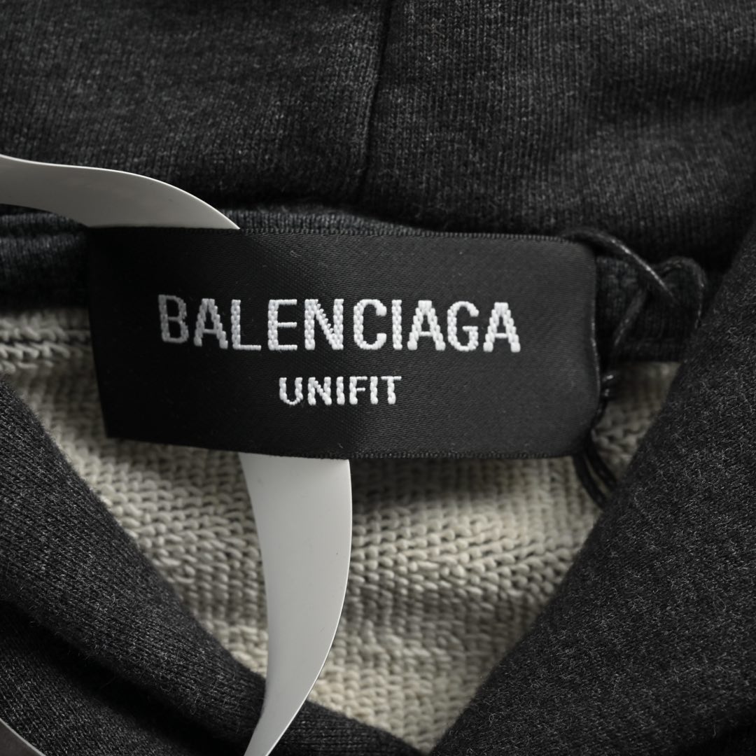 Balenciaga 24Fw distressed masking tape hooded sweatshirt