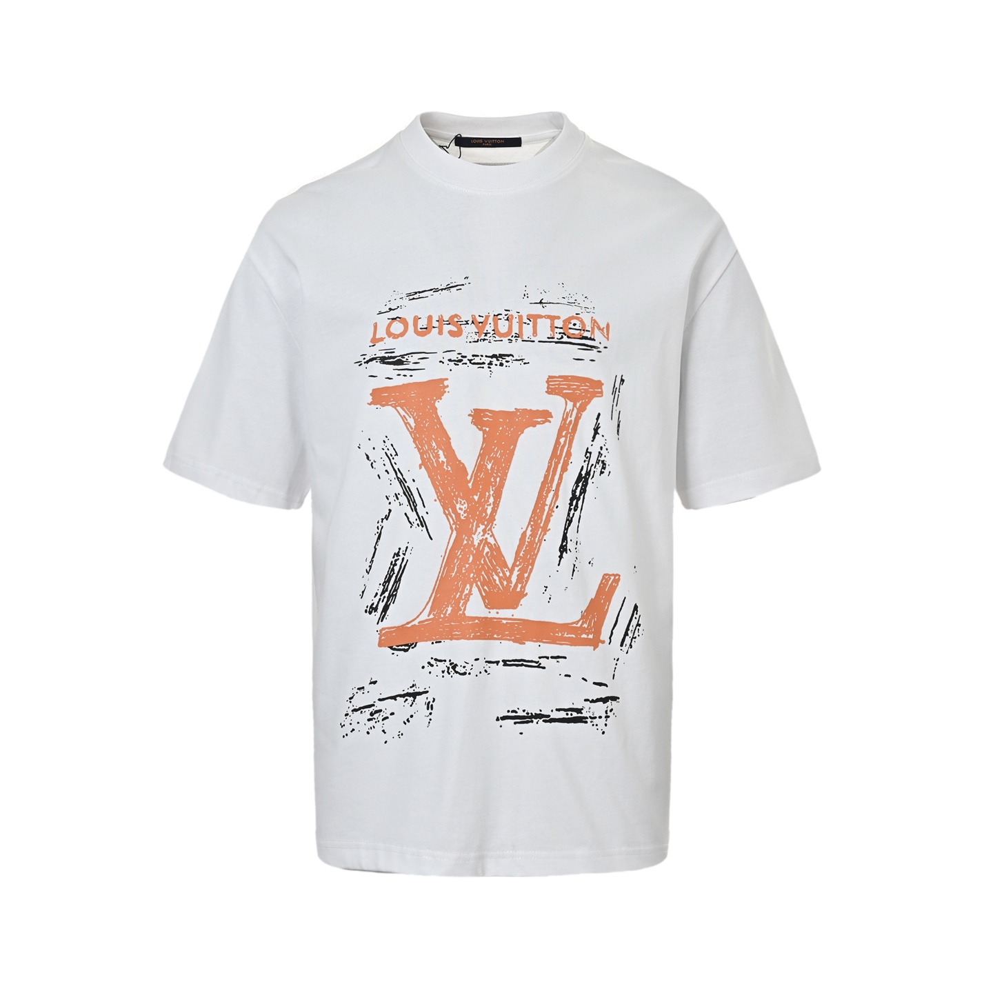 Louis Vuitton hand-painted graffiti large letter logo short sleeve