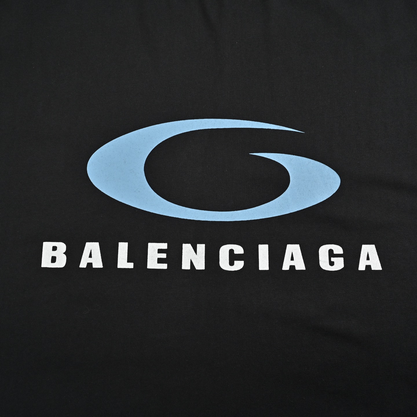 Balenciaga 25ss blue ring logo printed short sleeves