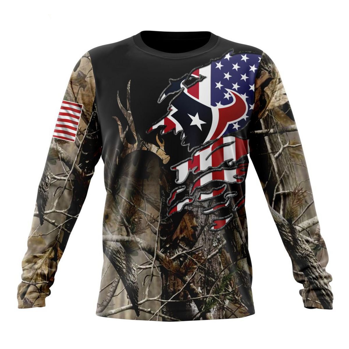 HOUSTON TEXANS 3D HOODIE CAMO REALTREE HUNTING