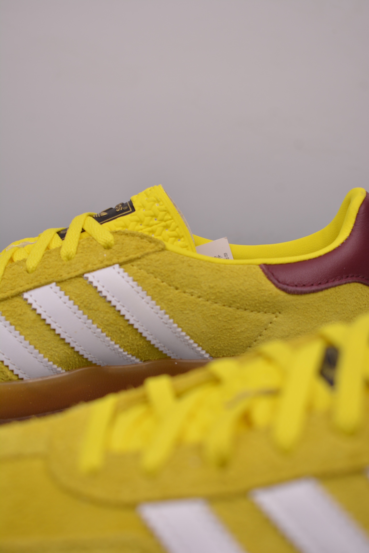 Adidas Gazelle Indoor Trainers Bright Yellow Burgundy IE1369