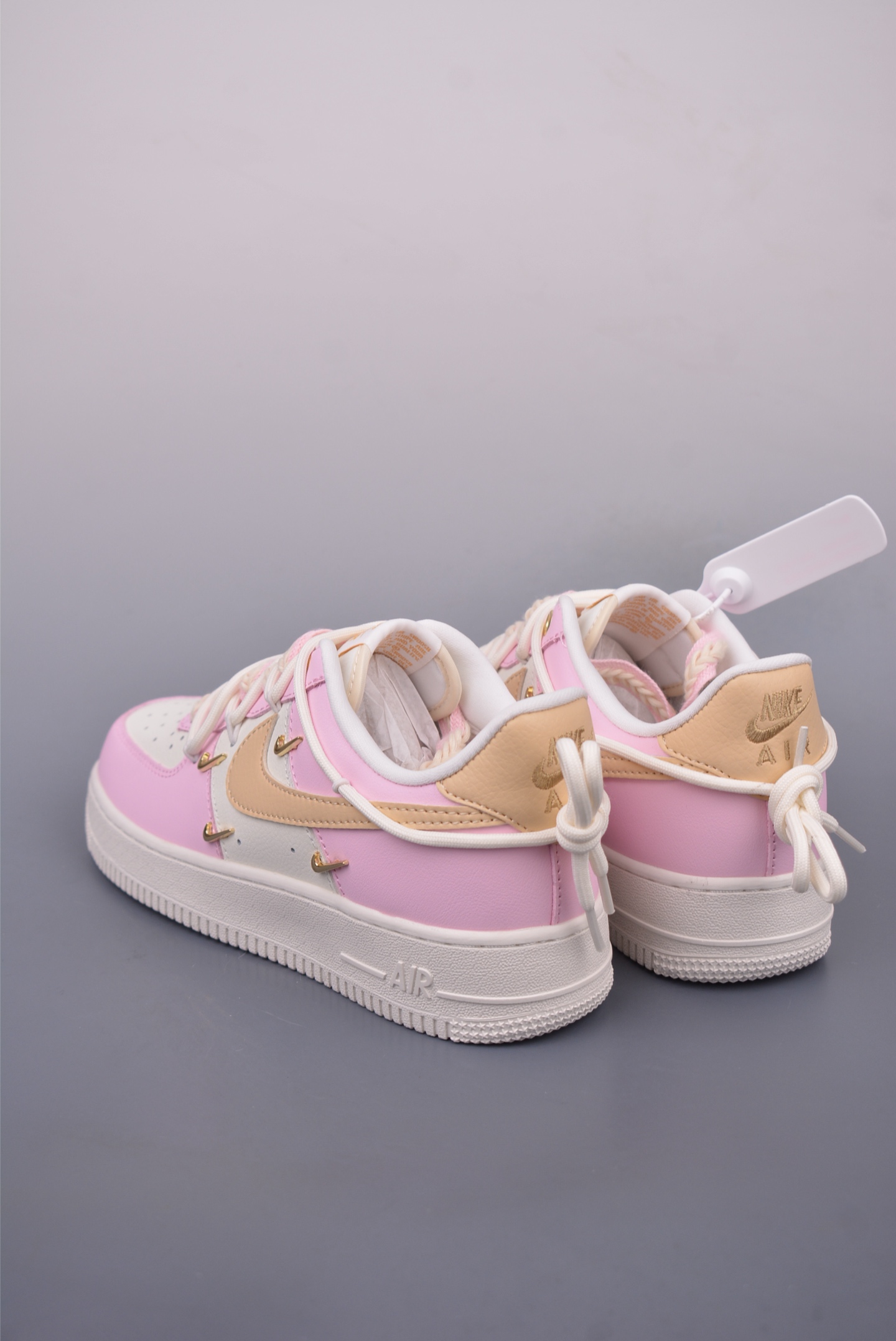 Nike Air Force 1 07 Low Sneakers Thick Rope Bandage Pink Honeydew Gold Hook ZB2574-600
